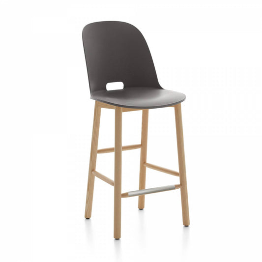 Emeco Alfi Counter High Back Stool - ALFI24AHDARKBROWN