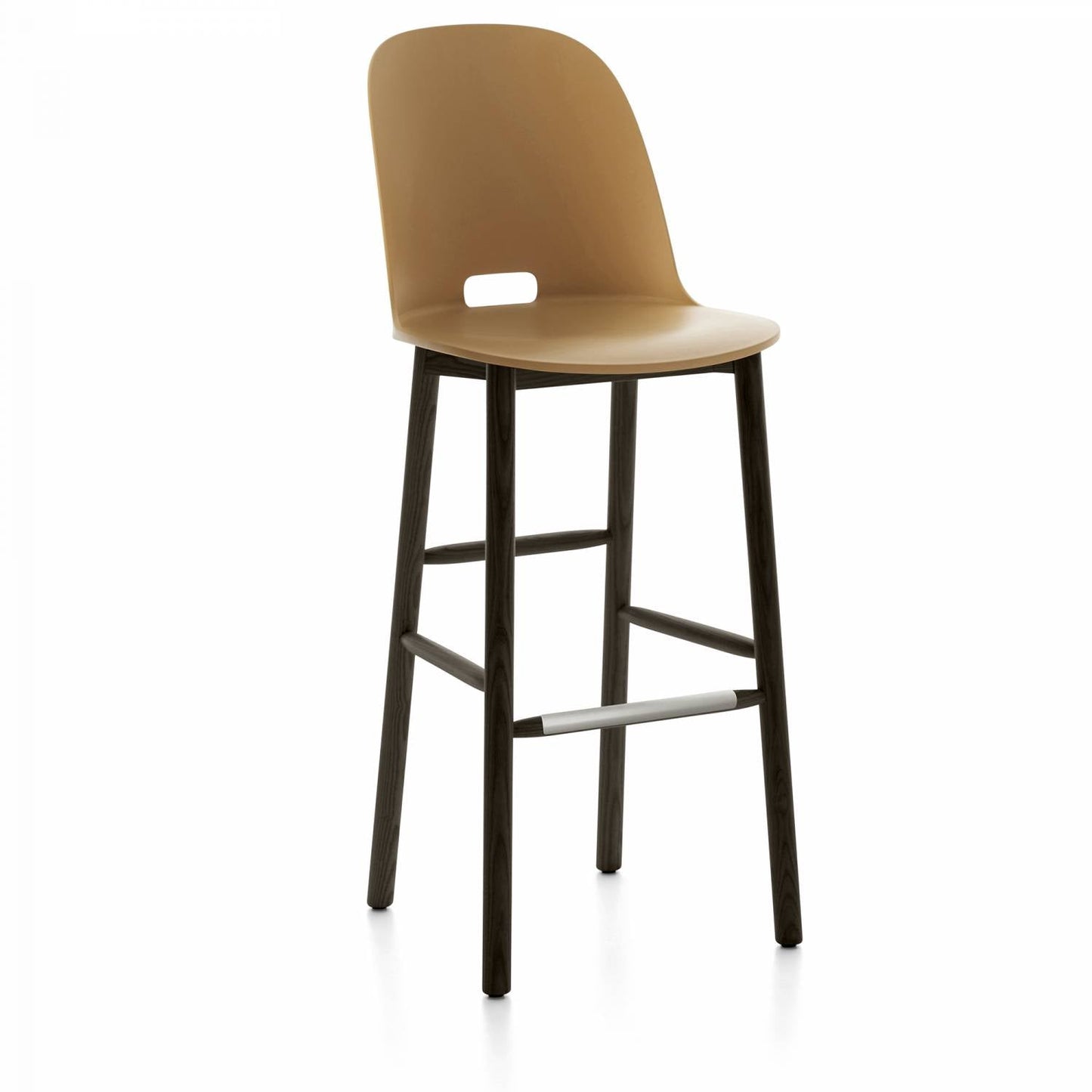 Emeco Alfi High Back Barstool - ALFI30AHDARKBROWN