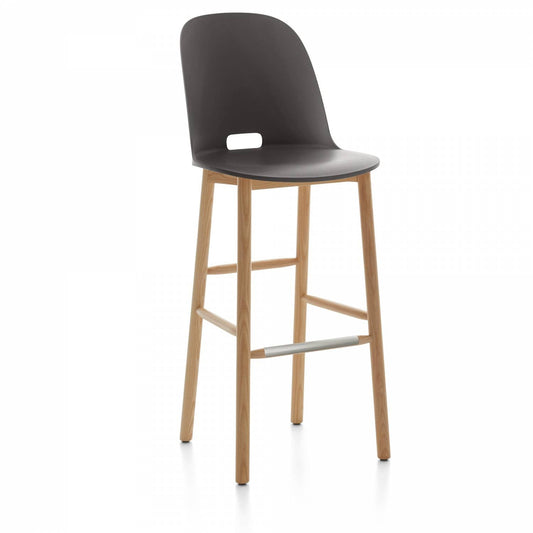 Emeco Alfi High Back Barstool - ALFI30AHDARKBROWN