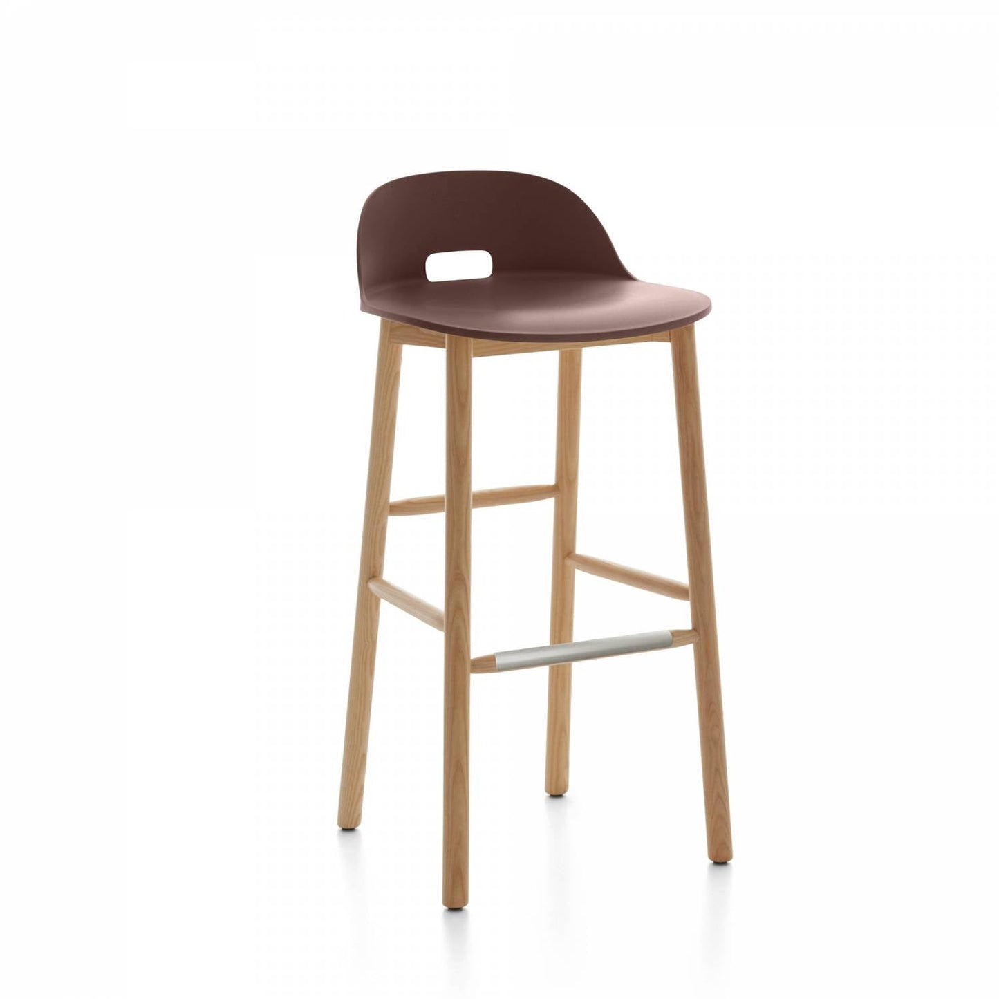Emeco Alfi Low Back Barstool - ALFI30ALDARKBROWN