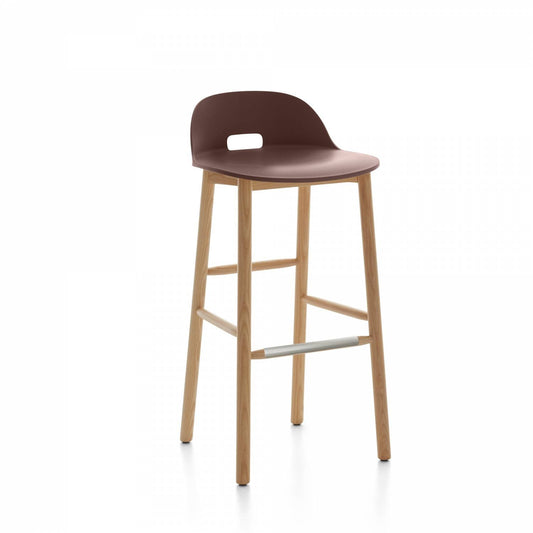 Emeco Alfi Low Back Barstool - ALFI30ALDARKBROWN