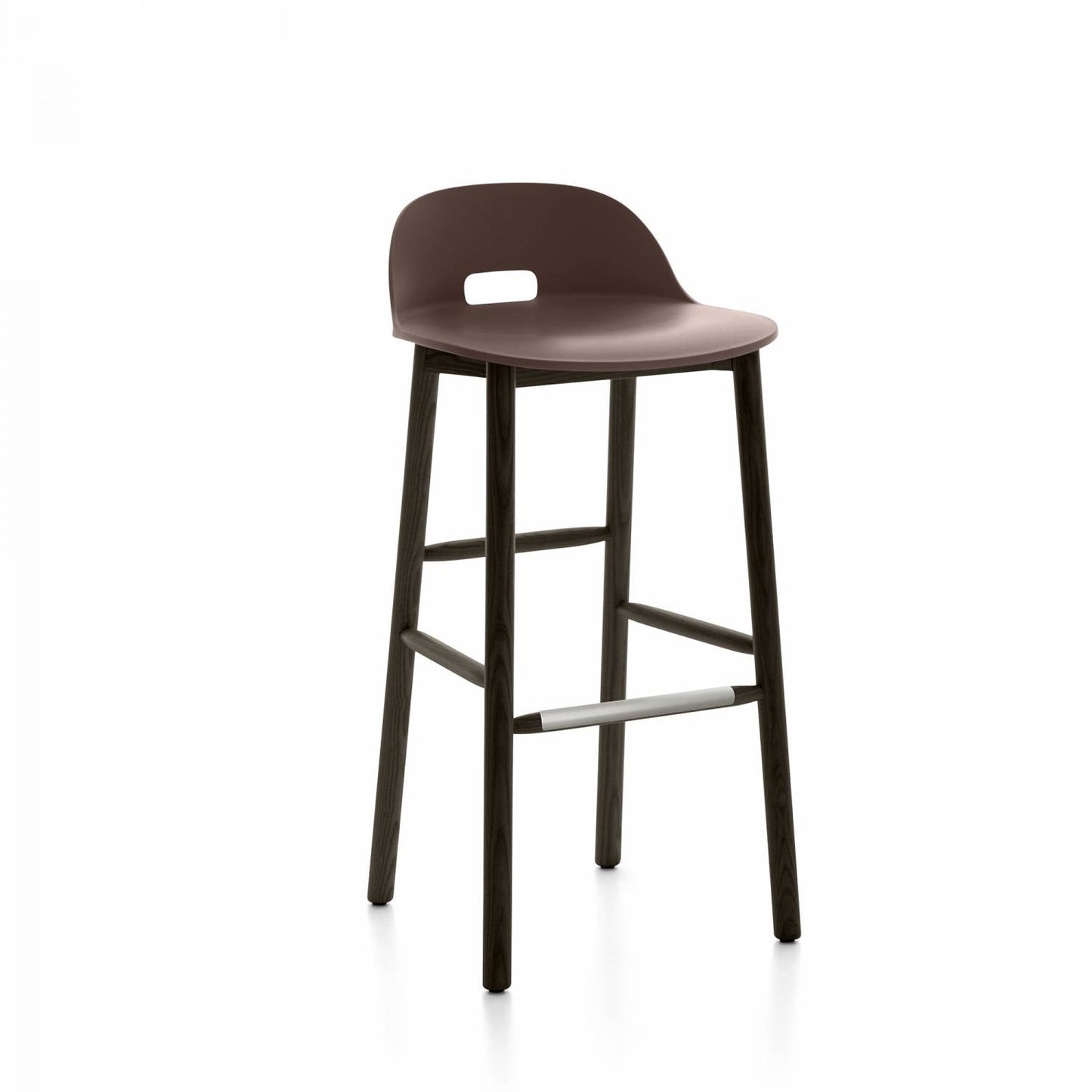 Emeco Alfi Low Back Barstool - ALFI30ALDARKBROWN
