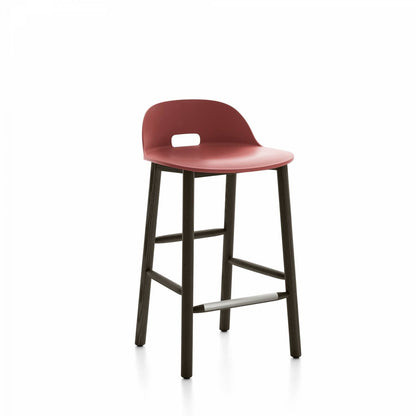 Emeco Alfi Low Back Counter Stool - ALFI24ALDARKBROWN