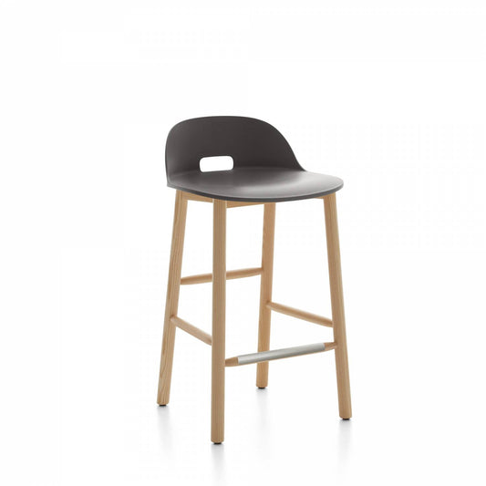 Emeco Alfi Low Back Counter Stool - ALFI24ALDARKBROWN