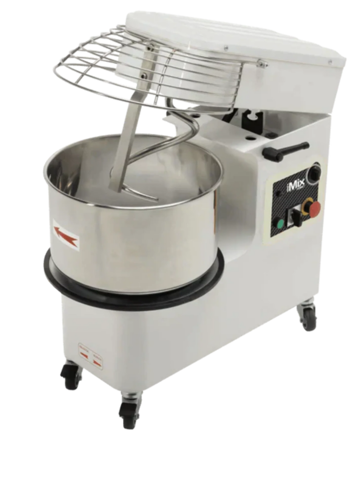 AMPTO Spiral Mixer 97 lbs dough. 66 lbs of flour. 52qts bowl. raising head and removed bowl. 220/60/3 - 2 Speeds. ETL. NSF - IM R44/2