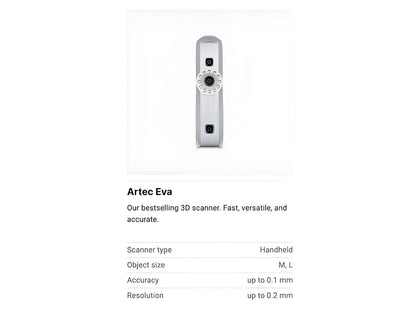 Artec Eva Upgrade from Eva Lite
