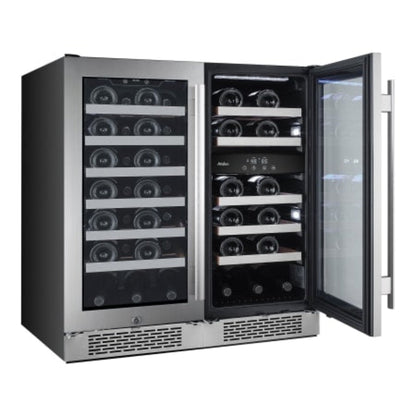 Avallon Built-In 30 Inch Wide 50 Bottle Capacity Wine Cooler with Door Locks and 3 Cooling Zones - AWC151SZDZDUAL