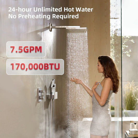 Mizudo CF170 Tankless Water Heater Propane Gas 7.5 GPM 170,000 BTU New - FDG-CF170AW-LP