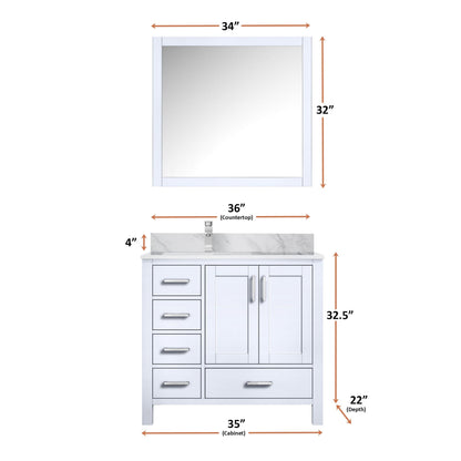 Jacques 36" x 22" Left Offset Bath Vanity - Backyard Provider
