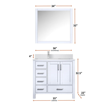 Jacques 36" x 22" Left Offset Bath Vanity - Backyard Provider