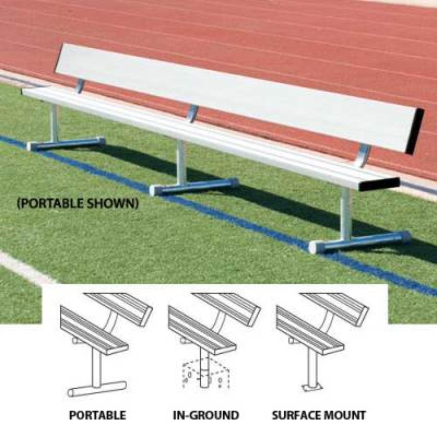 Bleachers Player's Bench Without Back Planks - BEPE08