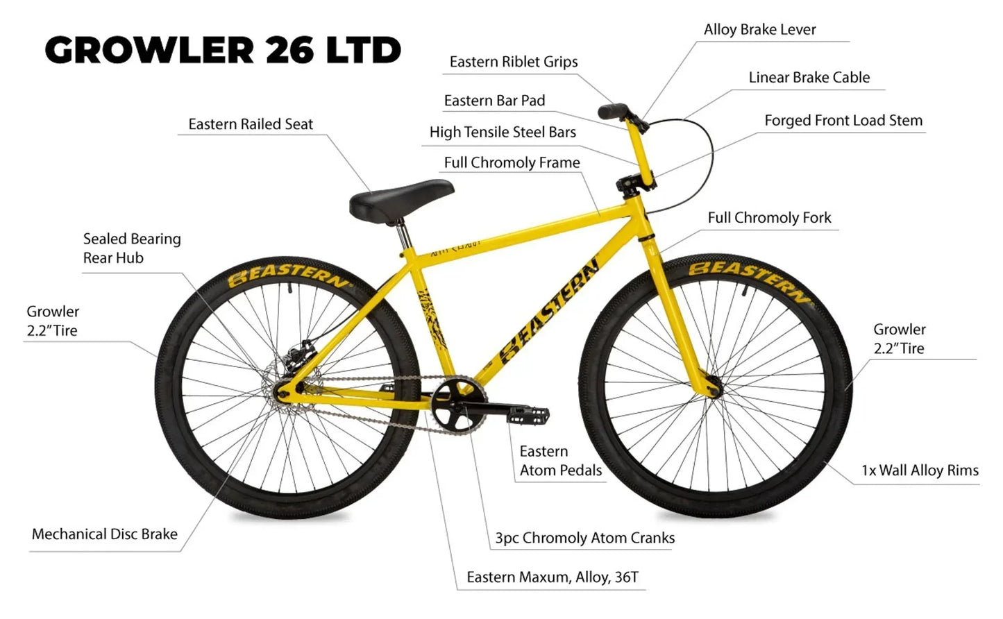 Eastern Growler LTD 26" BMX Cruiser - Blue