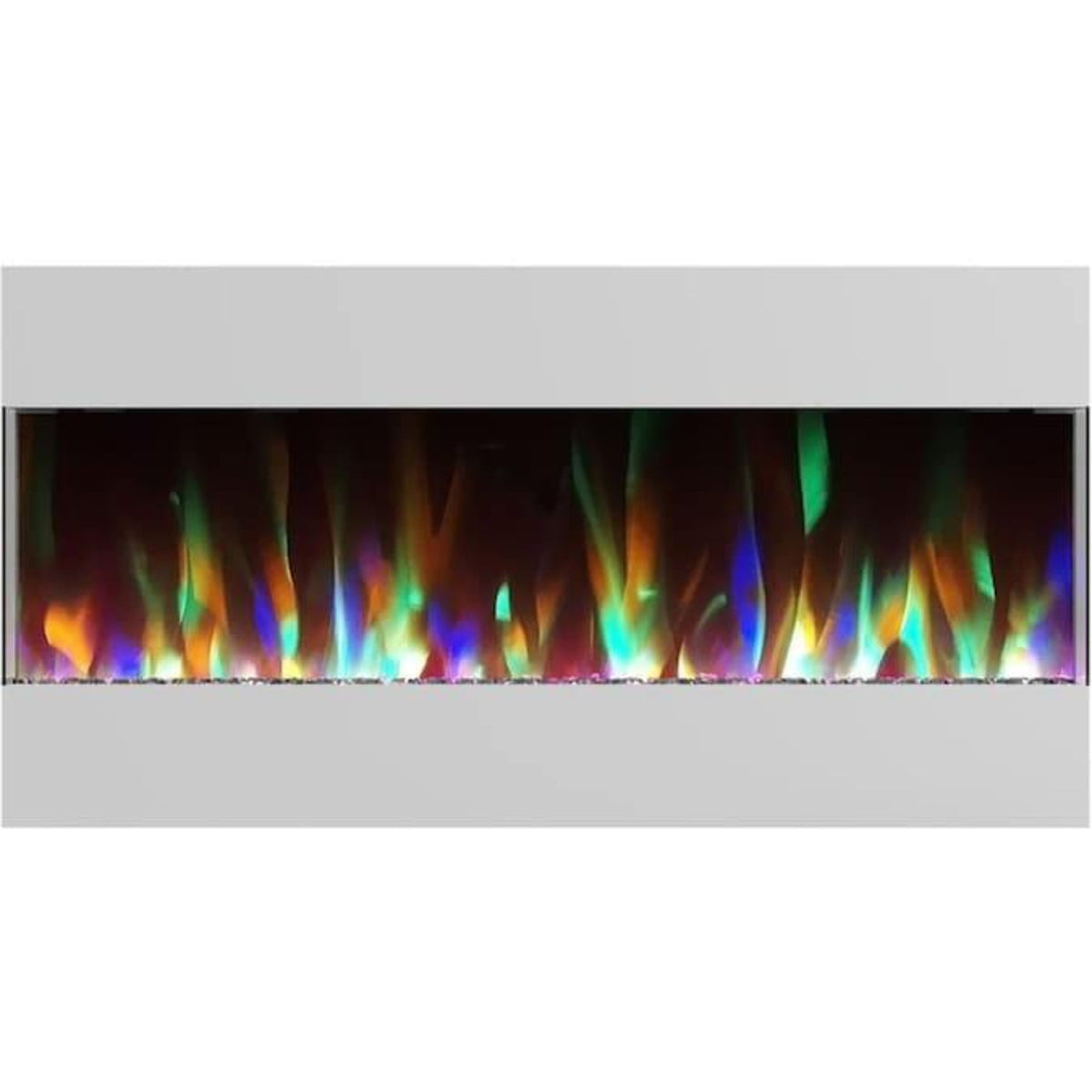 Cambridge 42 In. Recessed Wall Mounted Electric Fireplace with Crystal and LED Color Changing Display, Black - CAM42RECWMEF-1BLK