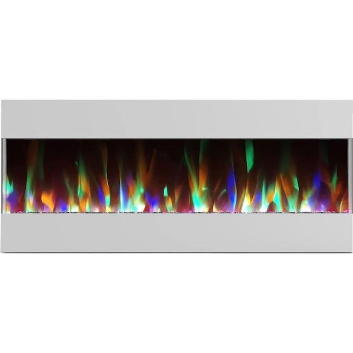 Cambridge 50 In. Recessed Wall Mounted Electric Fireplace with Crystal and LED Color Changing Display, Black - CAM50RECWMEF-1BLK