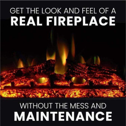 Cambridge Sienna 34-In. Electric Fireplace Heater with Mahogany Mantel, Enhanced Log Display, Multi-Color Flames, and Remote Control - CAM3437-1MAHLG3