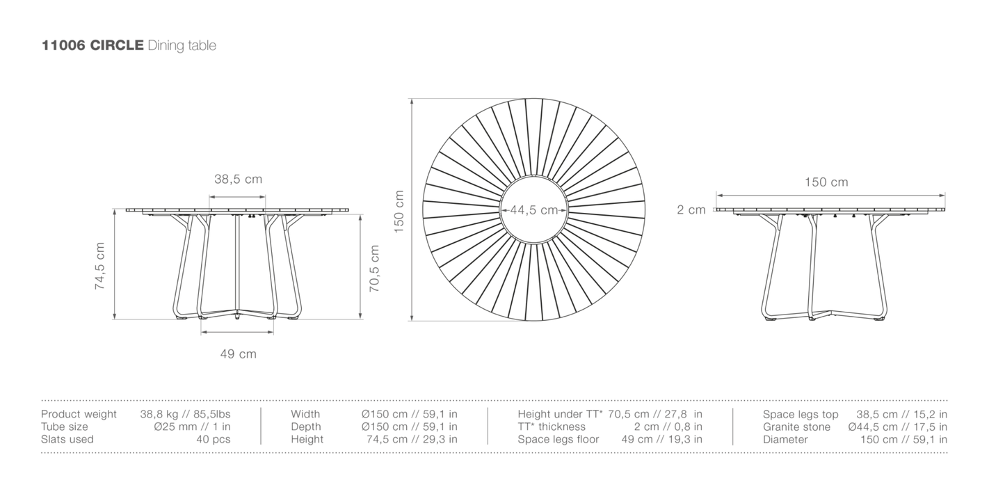 HOUE CIRCLE Outdoor Dining Table - Procure Décor