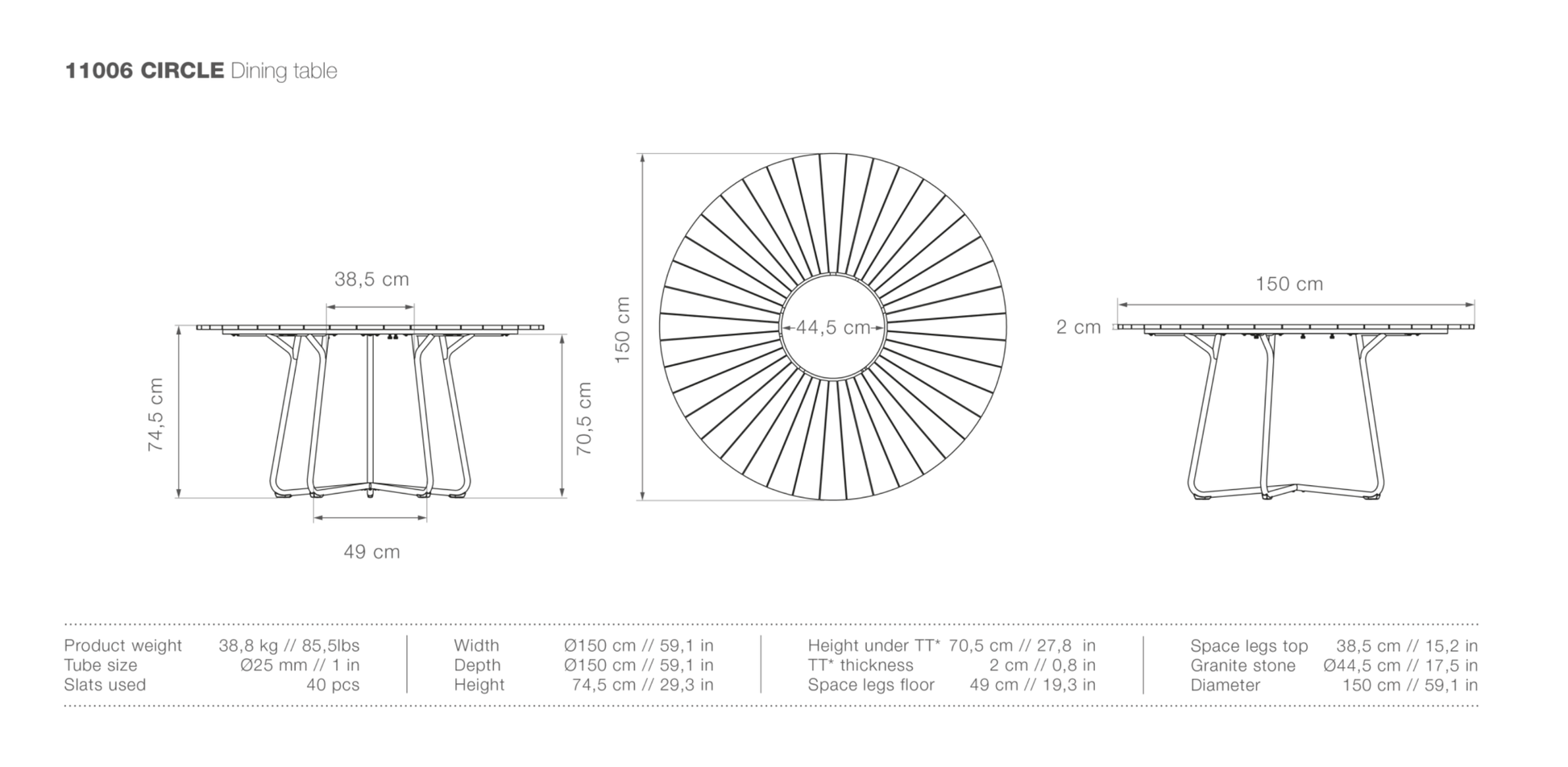 HOUE CIRCLE Outdoor Dining Table - Procure Décor