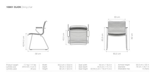 HOUE CLICK Outdoor Dining Chair w/Armrests - Procure Décor
