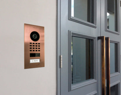 DoorBird D1101V Flush-Mount IP Video Intercom, 1 Call Button in Bronze - 423867444