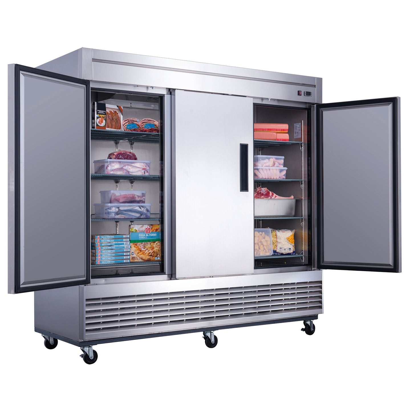Chef AAA - T83R Commercial 83" Reach-In Refrigerator 3 Solid Door Stainless Steel 64 cu.ft. - T83R