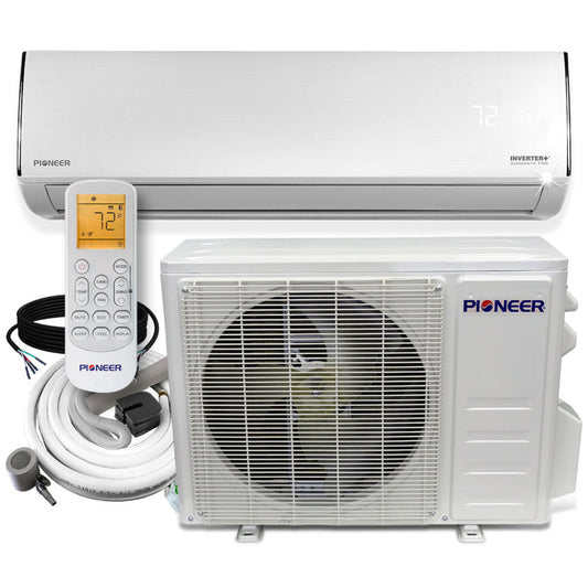 Pioneer Diamante Pro Series 9,000 BTU 19 SEER2 Ductless Mini-Split Air Conditioner Inverter+ Heat Pump Full Set 115V with 16 Ft. Kit - WYT009ALFI19RL