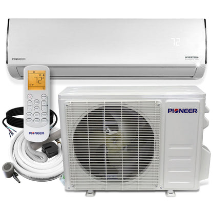 Pioneer Diamante Pro Series 24,000 BTU 19 SEER2 Ductless Mini-Split Air Conditioner Inverter+ Heat Pump Full Set 230V with 16 Ft. Kit - WYT024GLFI19RL
