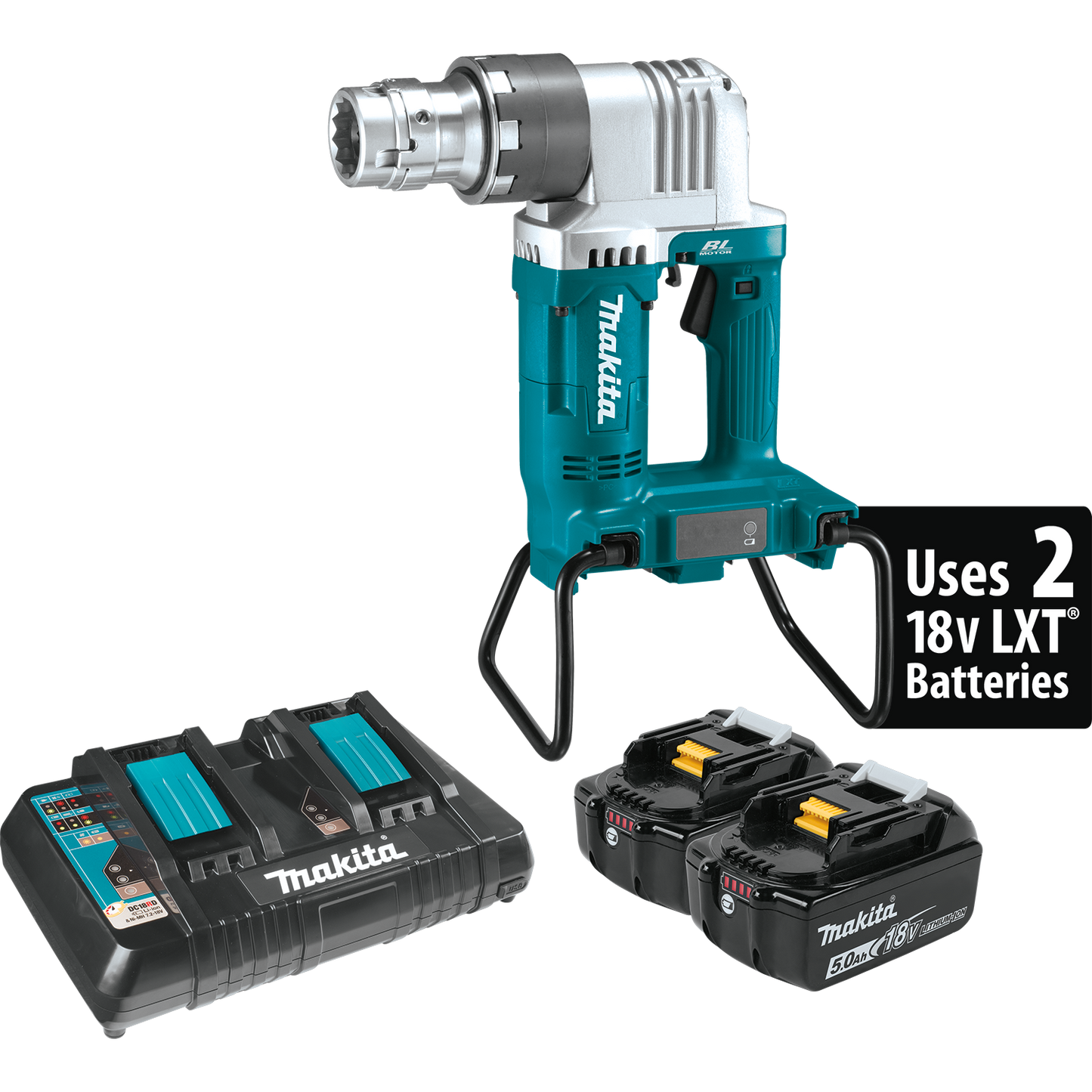 Makita - 36V (18V X2) LXT Brushless Shear Wrench Kit, electric brake, dual port charger - XTW01PT