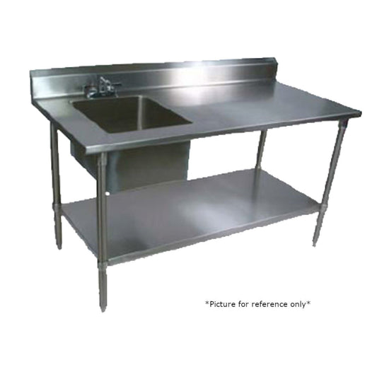 John Boos EPT6R5-3048SSK-R Work Table with Prep Sink - JBEPT6R53048SSKR
