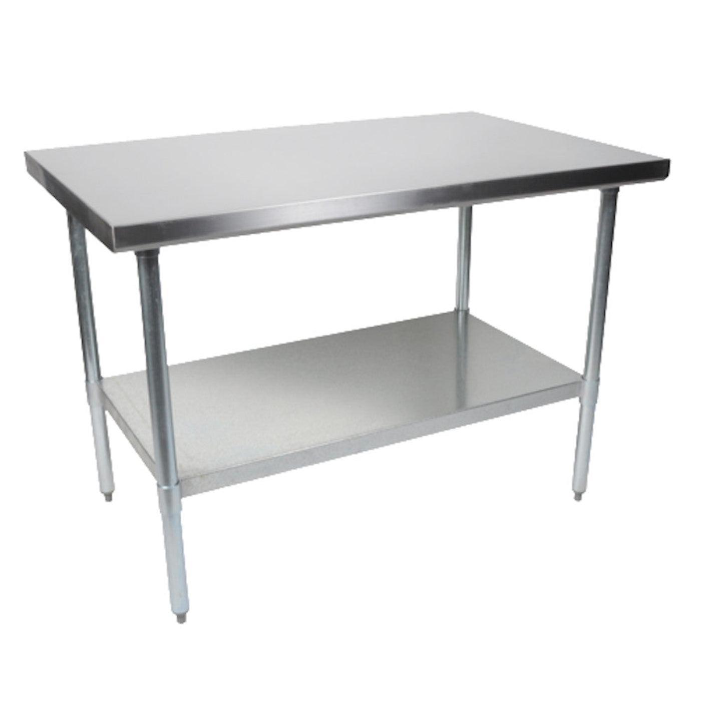 John Boos FBLG4830 Stainless Steel 48" x 30" Worktable, Galvanized Undershelf - JBFBLG4830