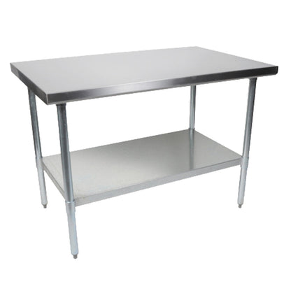 John Boos FBLG4830 Stainless Steel 48" x 30" Worktable, Galvanized Undershelf - JBFBLG4830