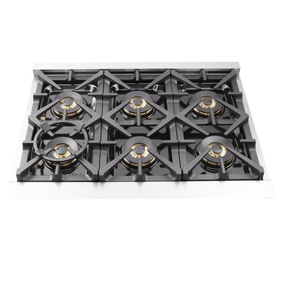 Forno 4-Piece Pro Appliance Package - 36-Inch Dual Fuel Range, Refrigerator, 24-Inch Microwave Drawer, & 3-Rack Dishwasher in Stainless Steel - AP4-6187-36-MWD