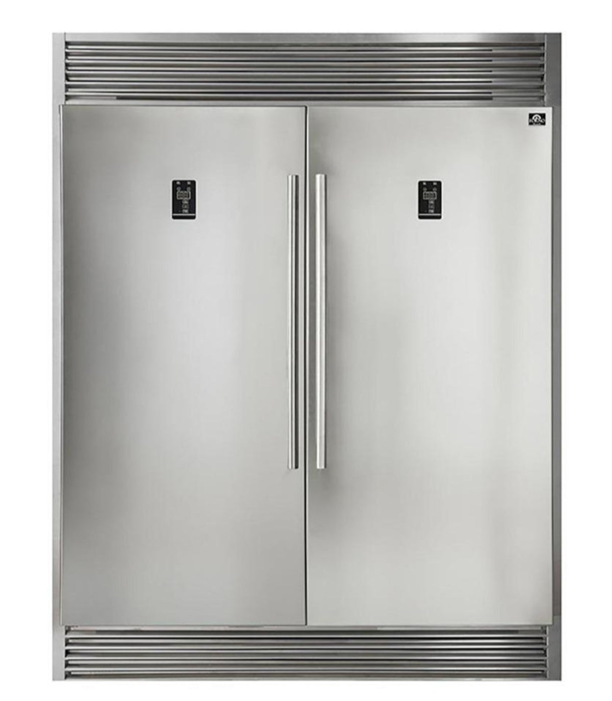 Forno 5-Piece Appliance Package - 48-Inch Gas Range, 60-Inch Pro-Style Refrigerator, Wall Mount Hood, 24-Inch Microwave Drawer, & 3-Rack Dishwasher in Stainless Steel - APD5-6244-48-H-MWD