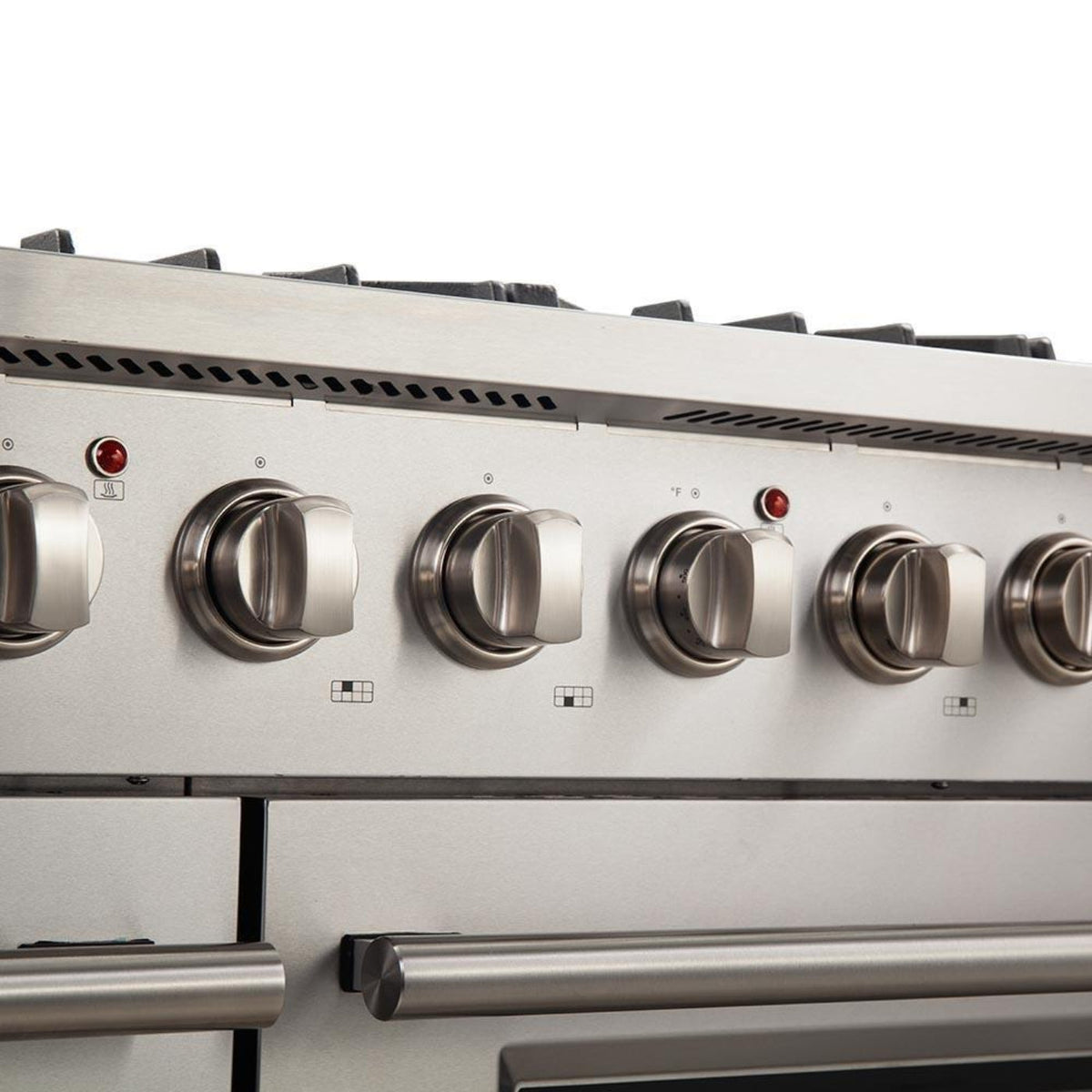 Forno 5-Piece Appliance Package - 48-Inch Gas Range, 60-Inch Pro-Style Refrigerator, Wall Mount Hood, 24-Inch Microwave Oven, & 3-Rack Dishwasher in Stainless Steel - APD5-6244-48-H-MWO
