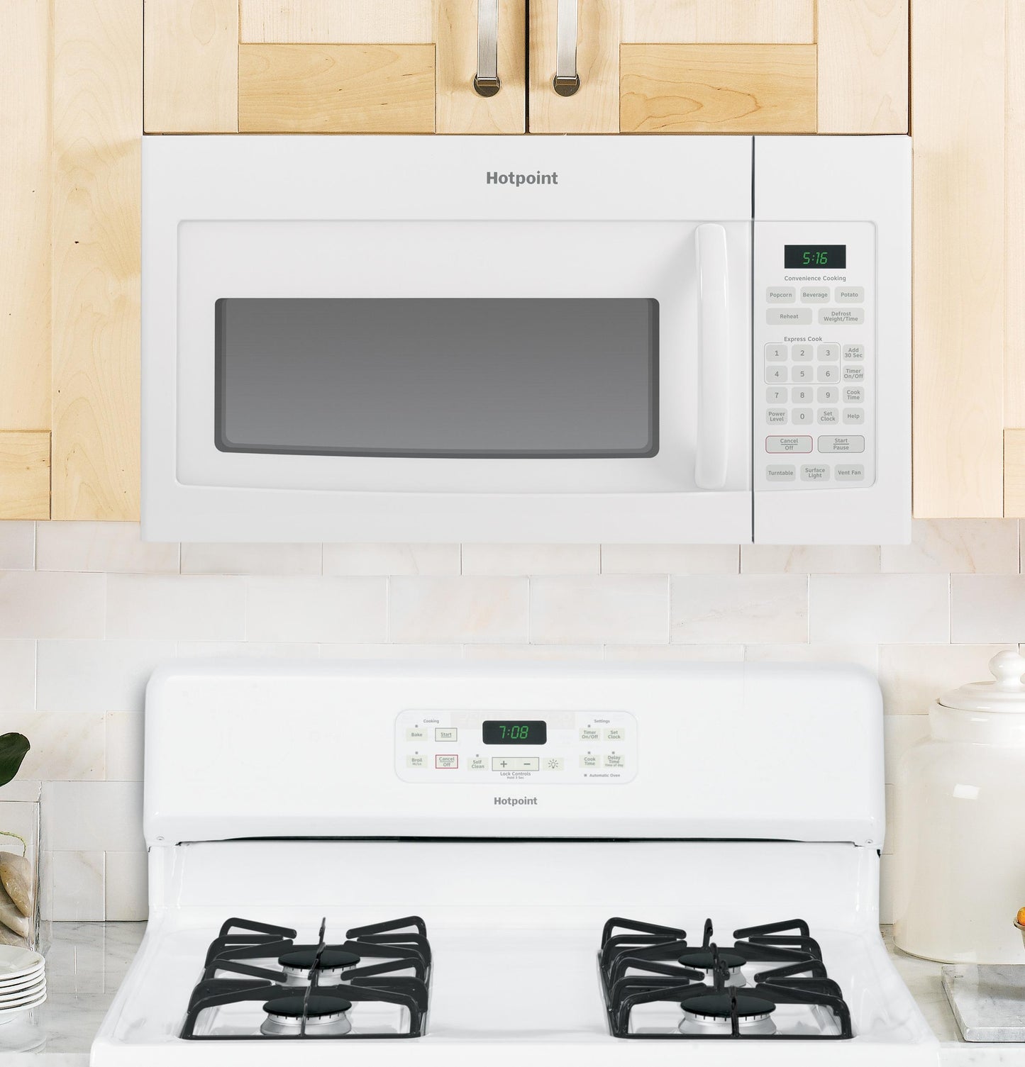 HOTPOINT RVM5160DHWW Hotpoint® 1.6 Cu. Ft. Over-the-Range Microwave Oven White