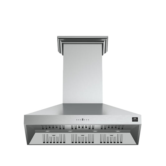 FORNO FRHWM509448 Forno Orvieto 48-Inch Wall Mount Range Hood, LED Lighting, Heavy Duty, in Stainless Steel - FRHWM509448