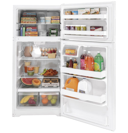 HOTPOINT Hotpoint 15.6 Cu. Ft. Recessed Handle Top-Freezer Refrigerator White - HPS16BTNRWW