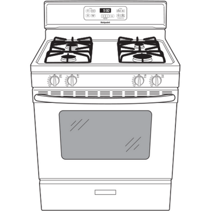 HOTPOINT Hotpoint 30" Free-Standing Standard Clean Gas Range Black - RGBS400DMBB