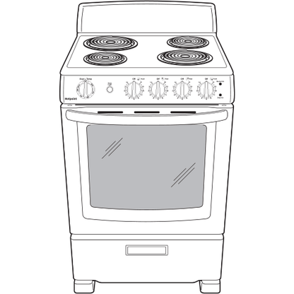 HOTPOINT RAS300DMWW Hotpoint® 24" Free-Standing Front-Control Electric Range White
