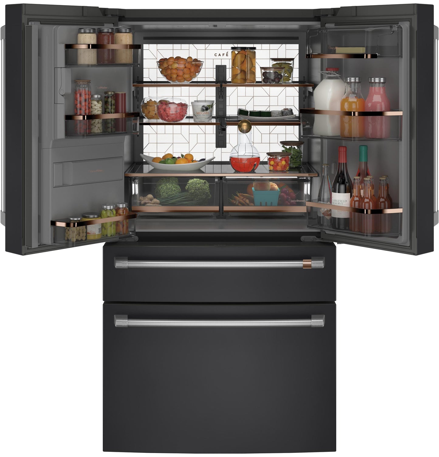 CAFE CVE28DP3ND1 CAFé™ ENERGY STAR® 27.8 Cu. Ft. Smart 4-Door French-Door Refrigerator Black