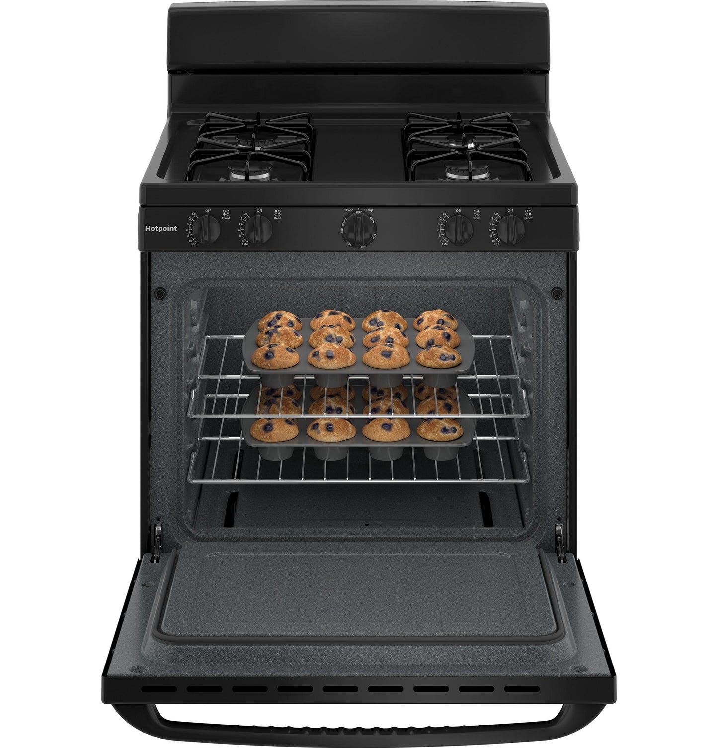 HOTPOINT Hotpoint 30" Free-Standing Gas Range Black - RGBS300DMBB