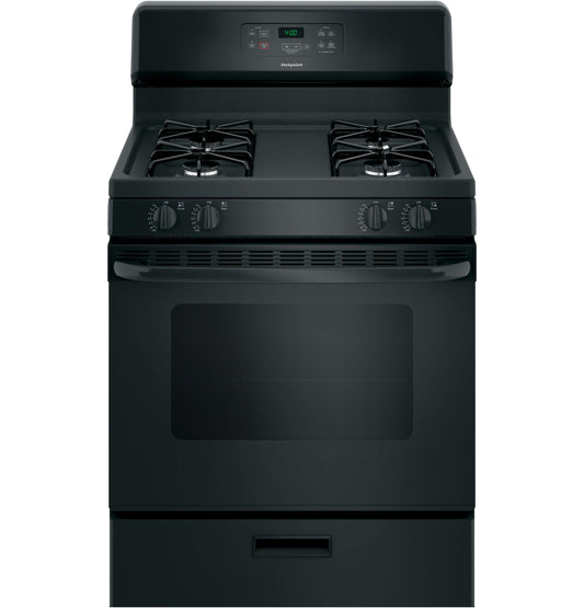 HOTPOINT Hotpoint 30" Free-Standing Standard Clean Gas Range Black - RGBS400DMBB
