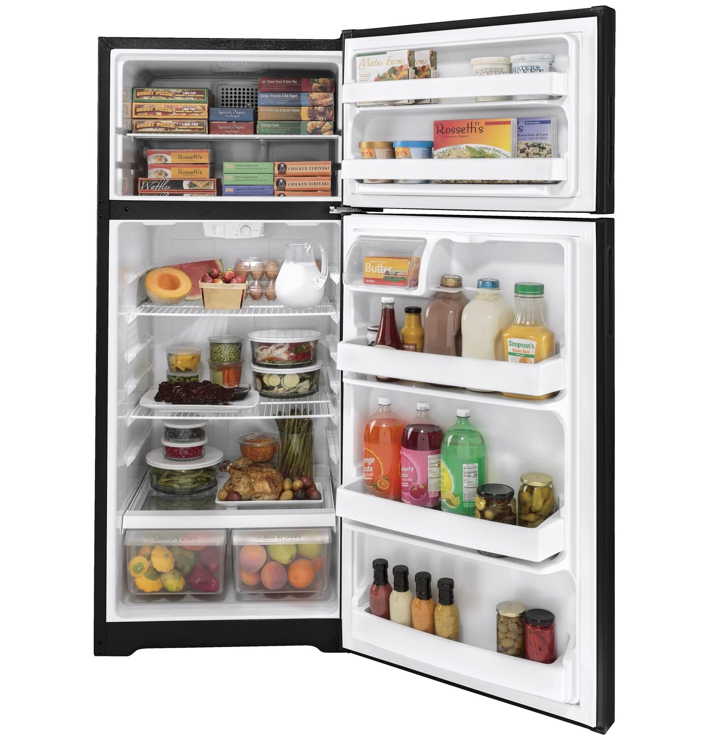 HOTPOINT Hotpoint 17.5 Cu. Ft. Recessed Handle Top-Freezer Refrigerator Black - HPS18BTNRBB