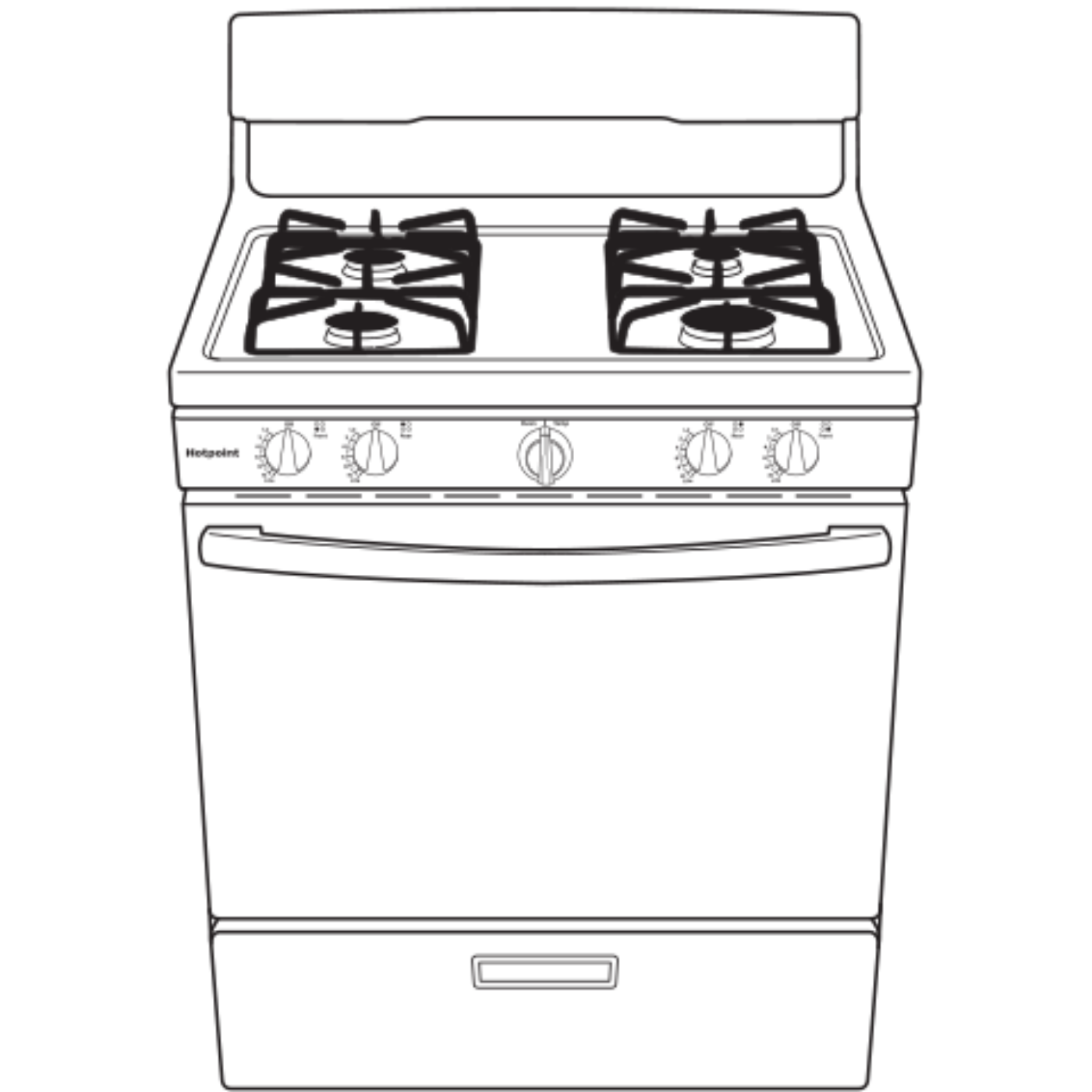 HOTPOINT Hotpoint 30" Free-Standing Gas Range Black - RGBS300DMBB