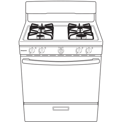 HOTPOINT Hotpoint 30" Free-Standing Gas Range Black - RGBS300DMBB