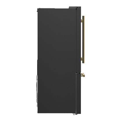 FORNO FFFFD197431BLK Forno Gallipoli Espresso 30-Inch Black French Door Refrigerator, Bottom Freezer, 17.5 Cu. Ft., No Frost, Ice Maker
