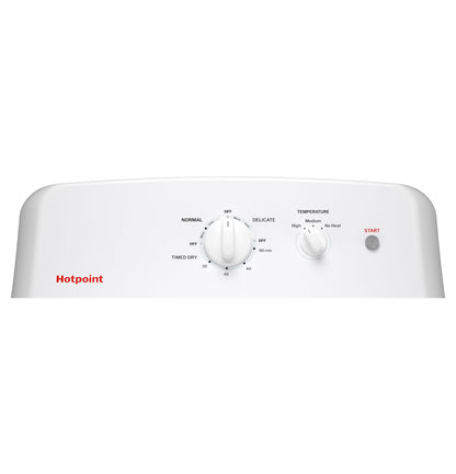 HOTPOINT Hotpoint 6.2 cu. ft. Capacity Electric Dryer with Up To 120 ft. Venting and Shallow Depth White - HTX26EASWWW