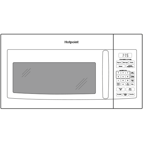 HOTPOINT RVM5160DHWW Hotpoint® 1.6 Cu. Ft. Over-the-Range Microwave Oven White