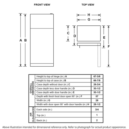 HOTPOINT Hotpoint 17.5 Cu. Ft. Recessed Handle Top-Freezer Refrigerator White - HPS18BTNRWW