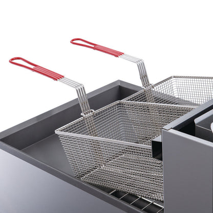 Chef AAA - TCF3-LPG Commercial 40lbs Liquid Propane Gas Fryer with 3 Tube Burners - TCF3-LPG