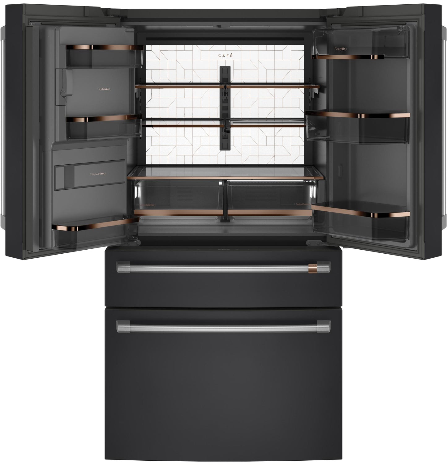 CAFE CVE28DP3ND1 CAFé™ ENERGY STAR® 27.8 Cu. Ft. Smart 4-Door French-Door Refrigerator Black